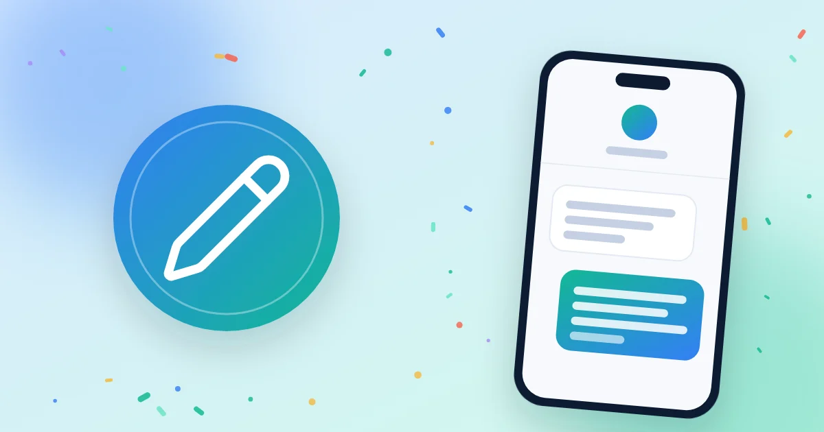 Illustration : un crayon à côté d'un téléphone qui reçoit un SMS d'anniversaire